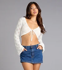 Boho Romance Vibes Long Sleeve Tie Front Top