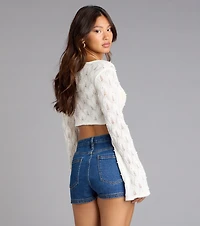 Boho Romance Vibes Long Sleeve Tie Front Top