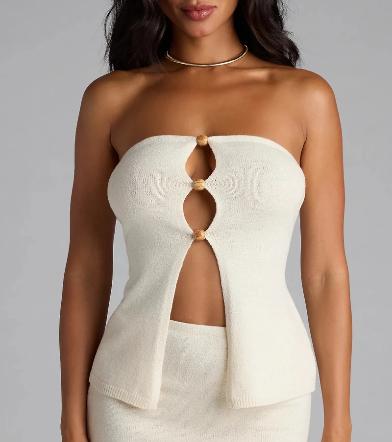 Bohemian Babe Knit Cutout Tube Top