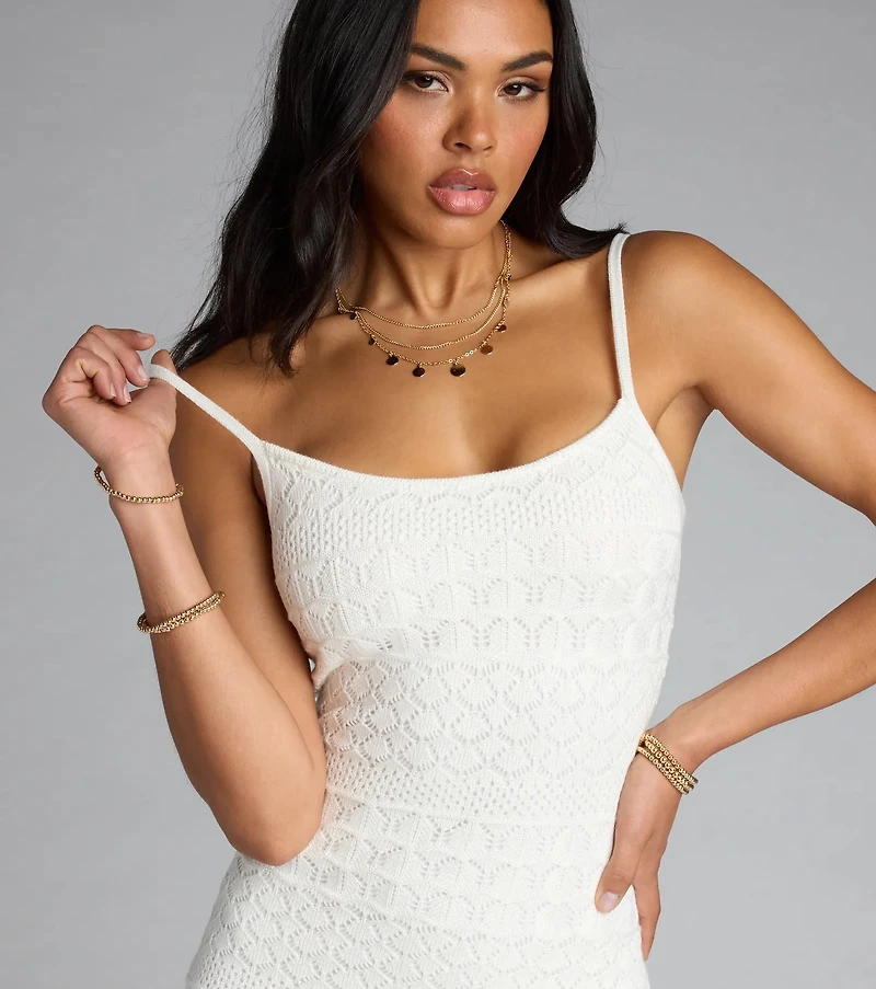 Twist and Slay Crochet Mini Dress