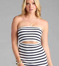 Favorite Staple Striped Cutout Mini Dress