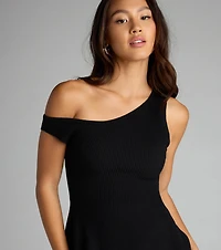 Twirl Season One-Shoulder Skater Mini Dress