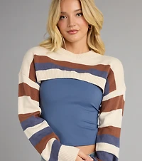 Crisp Breeze Striped Sweater Topper