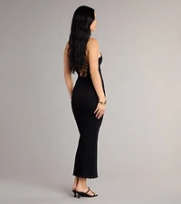 It Girl High Neck Lace Up Maxi Dress