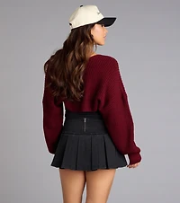 Sweet And Cozy Oversized Knit Sweater Bolero