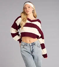 Chill Prep Striped V-Neck Sweater