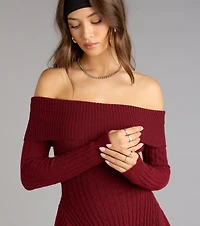 Wrapped Up Cute Off-The-Shoulder Dress
