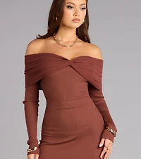Quiet Luxe Off-The-Shoulder Maxi Dress