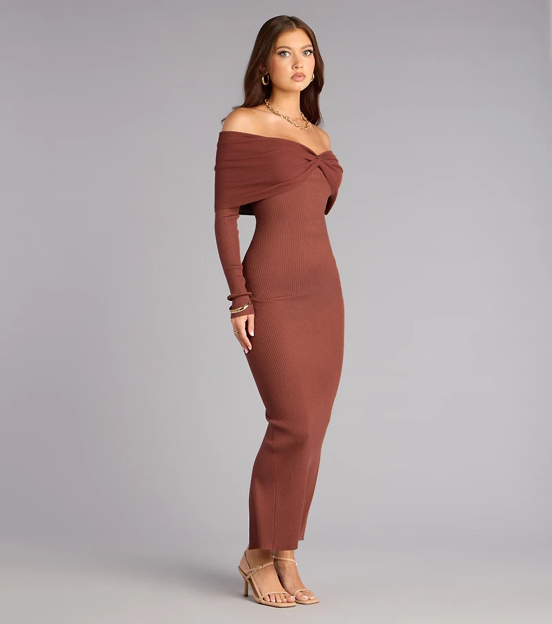Quiet Luxe Off-The-Shoulder Maxi Dress
