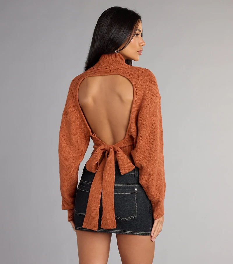 Spice And Everything Nice Tie Back Sweater