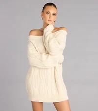 Cozy Tease Off-Shoulder Oversized Sweater