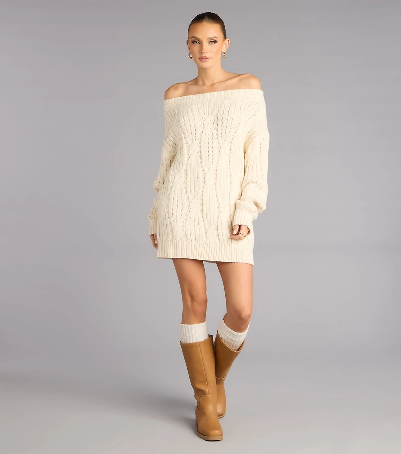 Cozy Tease Off-Shoulder Oversized Sweater