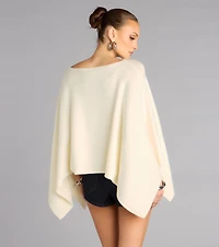 Cozy Hour Flowy Sweater Poncho