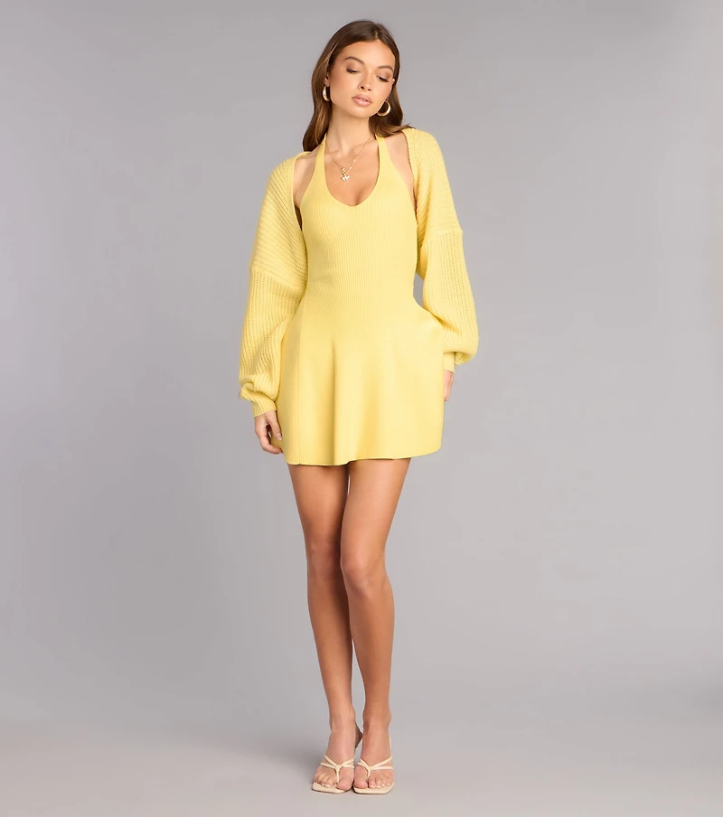 Sweet And Cozy Oversized Knit Sweater Bolero