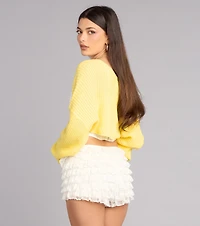 Sweet And Cozy Oversized Knit Sweater Bolero