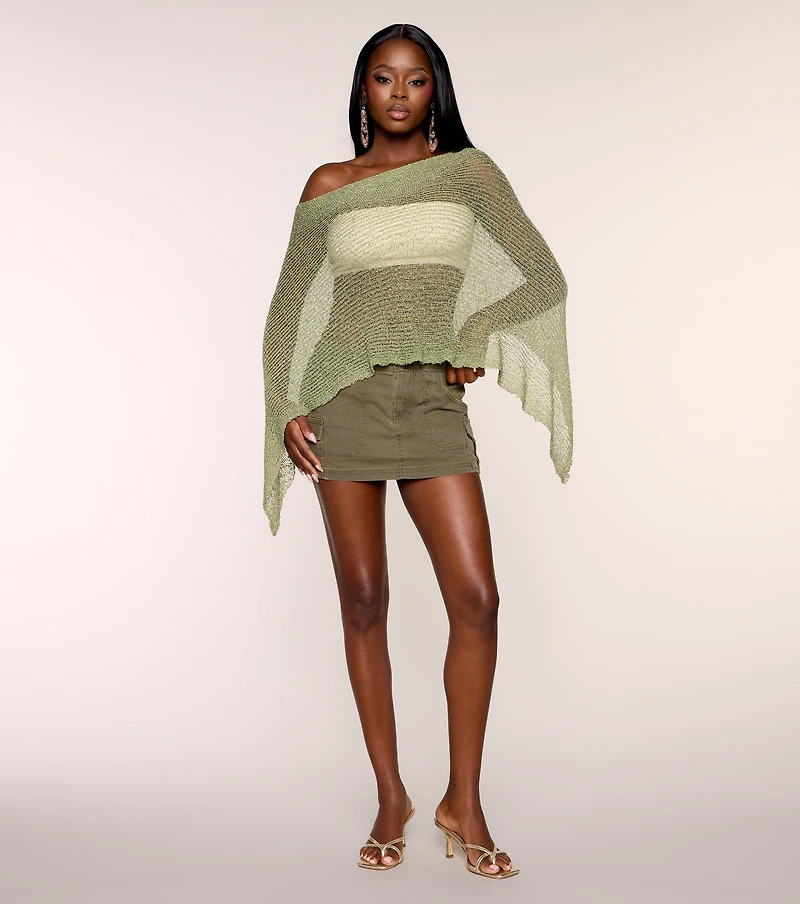 Sunkissed Stroll Knit Poncho