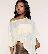 Light Layers Knit Off Shoulder Poncho
