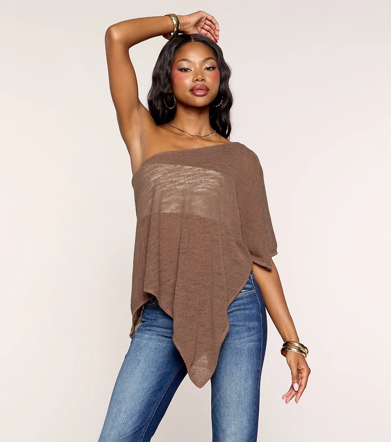 Effortless Look Knit Poncho