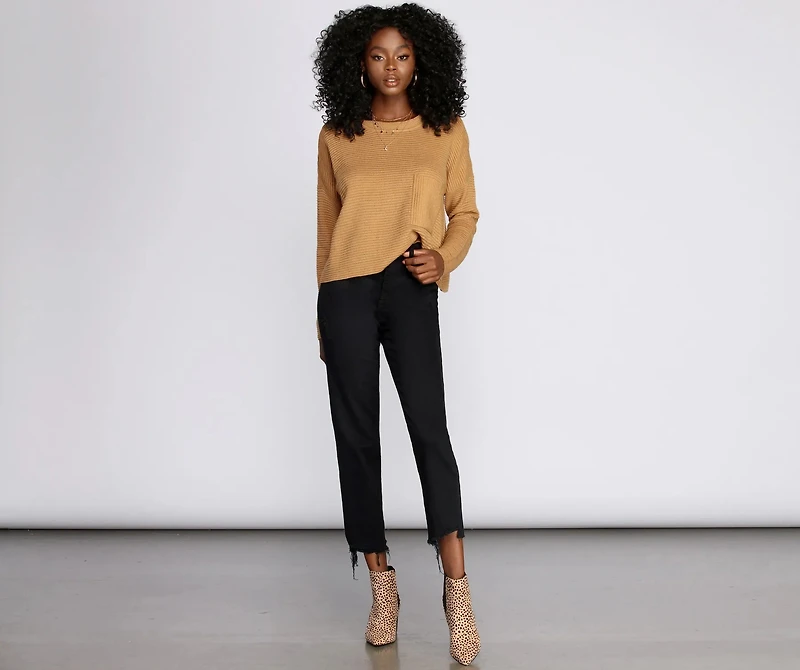 Owning Knit Ribbed Sweater