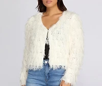 Swag Shag Knit Cardigan