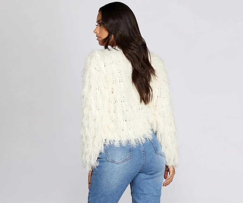 Swag Shag Knit Cardigan