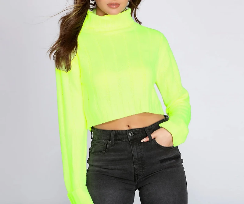 Neon Babe Cropped Sweater