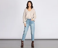 Oversized V Neck Pullover Sweater