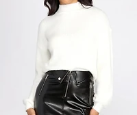 Eyelash Knit Mock Neck Sweater