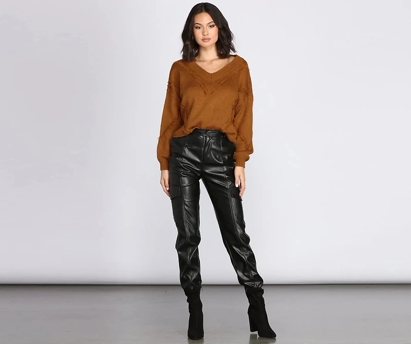 All The Deets Fringe Pullover