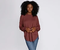 Cozy Vibes Lattice Tunic