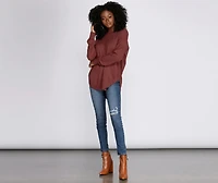Cozy Vibes Lattice Tunic