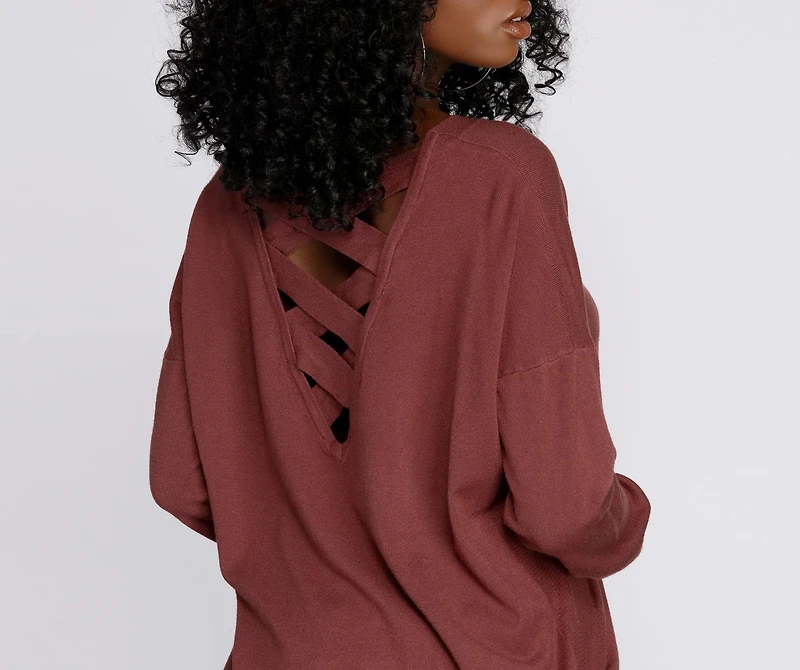 Cozy Vibes Lattice Tunic
