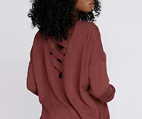 Cozy Vibes Lattice Tunic