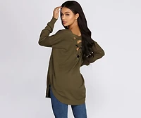 Cozy Vibes Lattice Tunic
