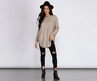 Cozy Vibes Lattice Tunic