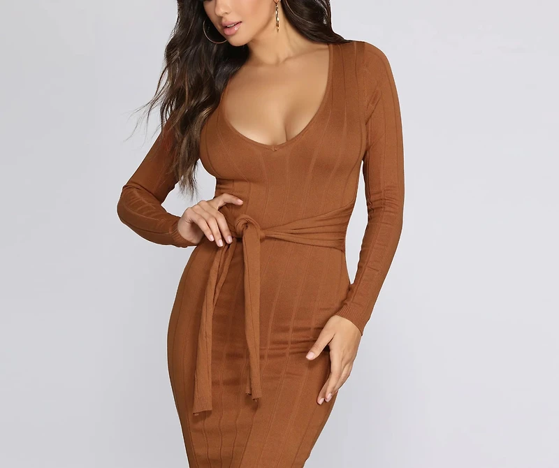 Tie It All Together Midi Dress