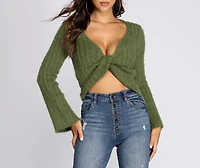 Fashionably Fuzzy Cropped Sweater
