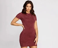 On Your Mind Eyelash Mini Dress