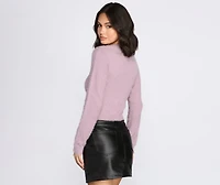 Eyelash Knit Crew Neck Top