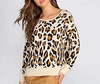 Leopard Print Open Back Sweater