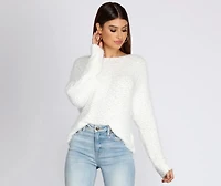 Soft And Sweet Popcorn Knit Sweater