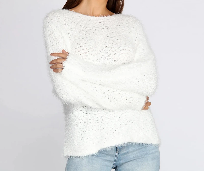 Soft And Sweet Popcorn Knit Sweater
