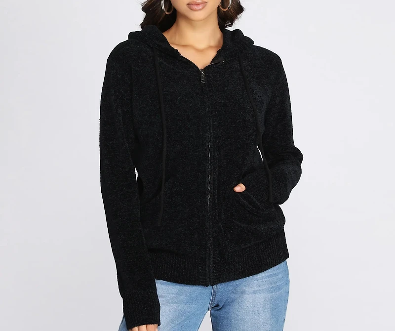 Chillin' Chenille Zip Hoodie