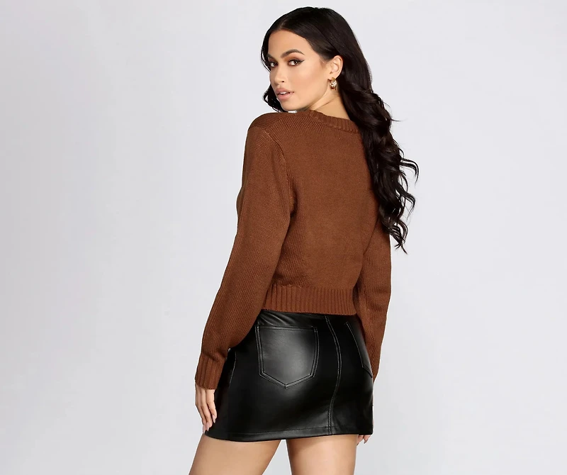 Basically Cute Cropped Sweater