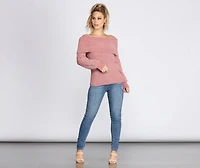 Chic Off The Shoulder Chenille Sweater