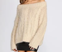 Off The Shoulder Cozy Knit Sweater