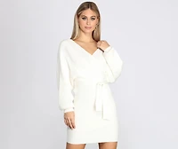Can't V Bothered Sweater Dress