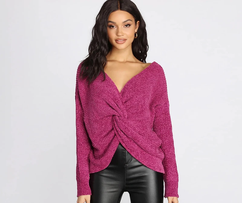 Don't Get It Twisted Chenille Sweater
