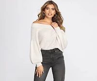 Perfect Puff Sleeve Off The Shoulder Sweater
