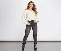 Perfect Puff Sleeve Off The Shoulder Sweater